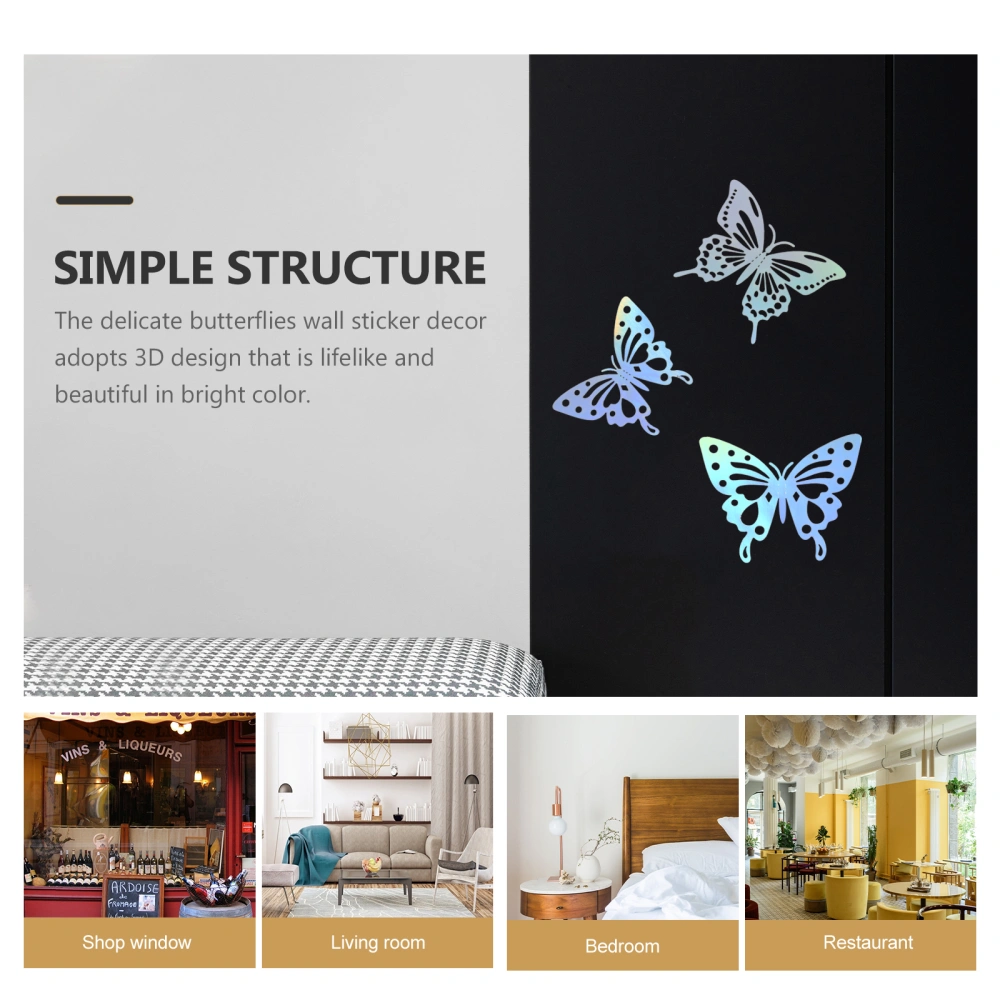 4 Packs of Paper Butterflies Wall Decors Wall Decorative Stickers 3D Butterflies Ornaments