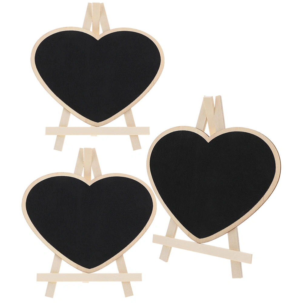 3Pcs Small Chalkboard Desktop Chalk Board Heart Shaped Message Board Sign Board