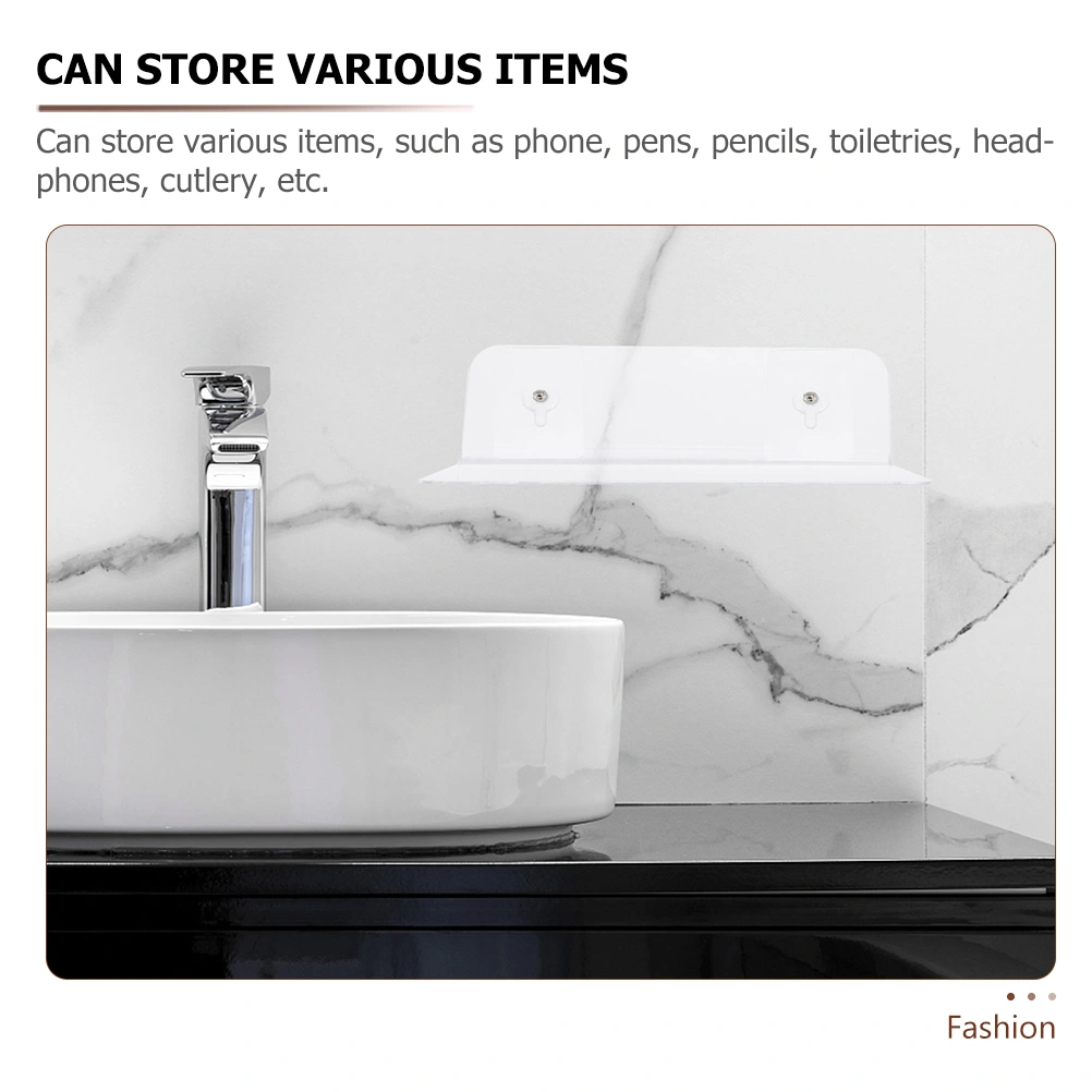 Punch-free Floating Shelf Transparent Acrylic Storage Shelf Wall-mounted Display Rack