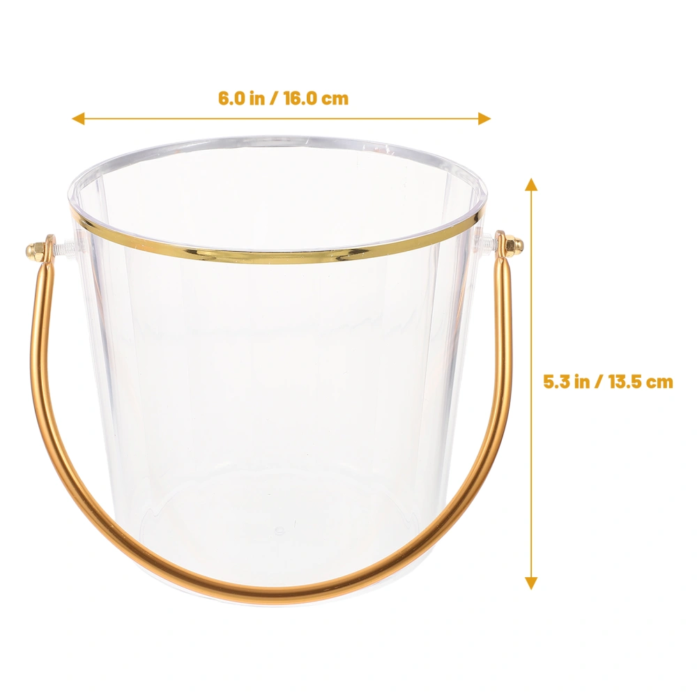 Transparent Cold Drinking Container Plastic Ice Cube Storage Bucket Multi-functional Beverage Holder