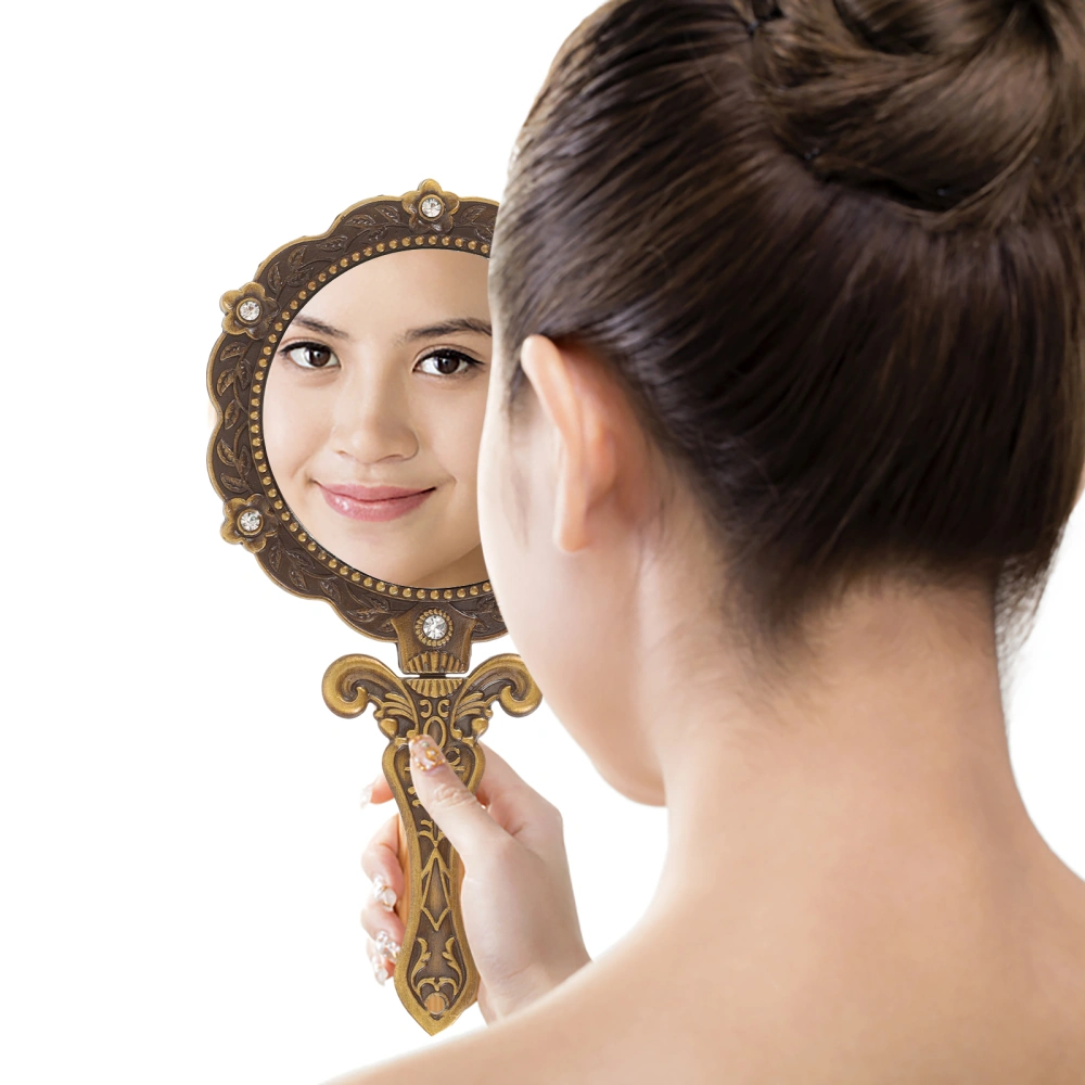 Portable Mirror Decorative Hand Mirror Makeup Mirror Vintage Mirror for Women Girls