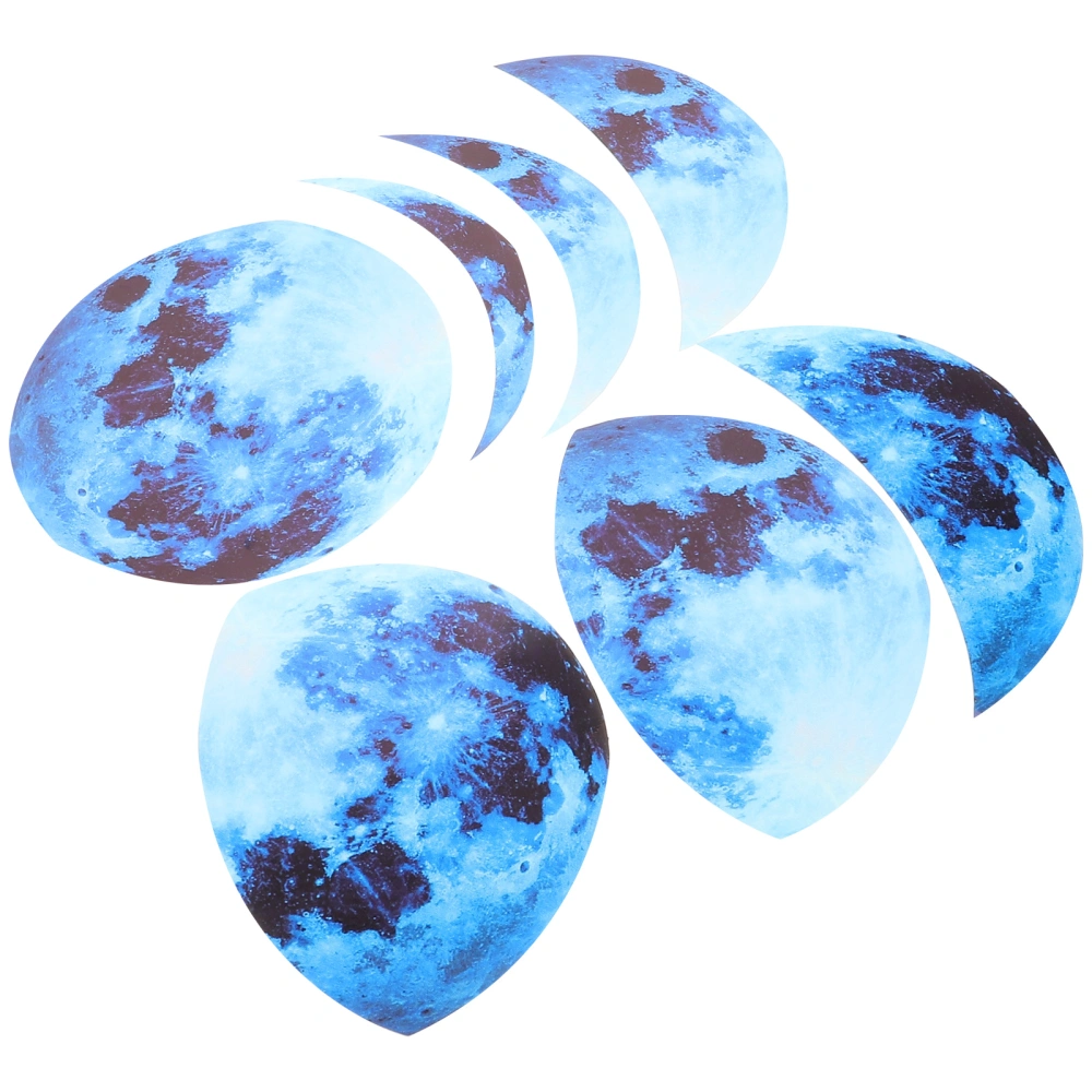 7 Sheets of Glowing Moons Wall Sticker Luminous Moon Sticker Moon Wall Decal for Kids Bedroom Living Room