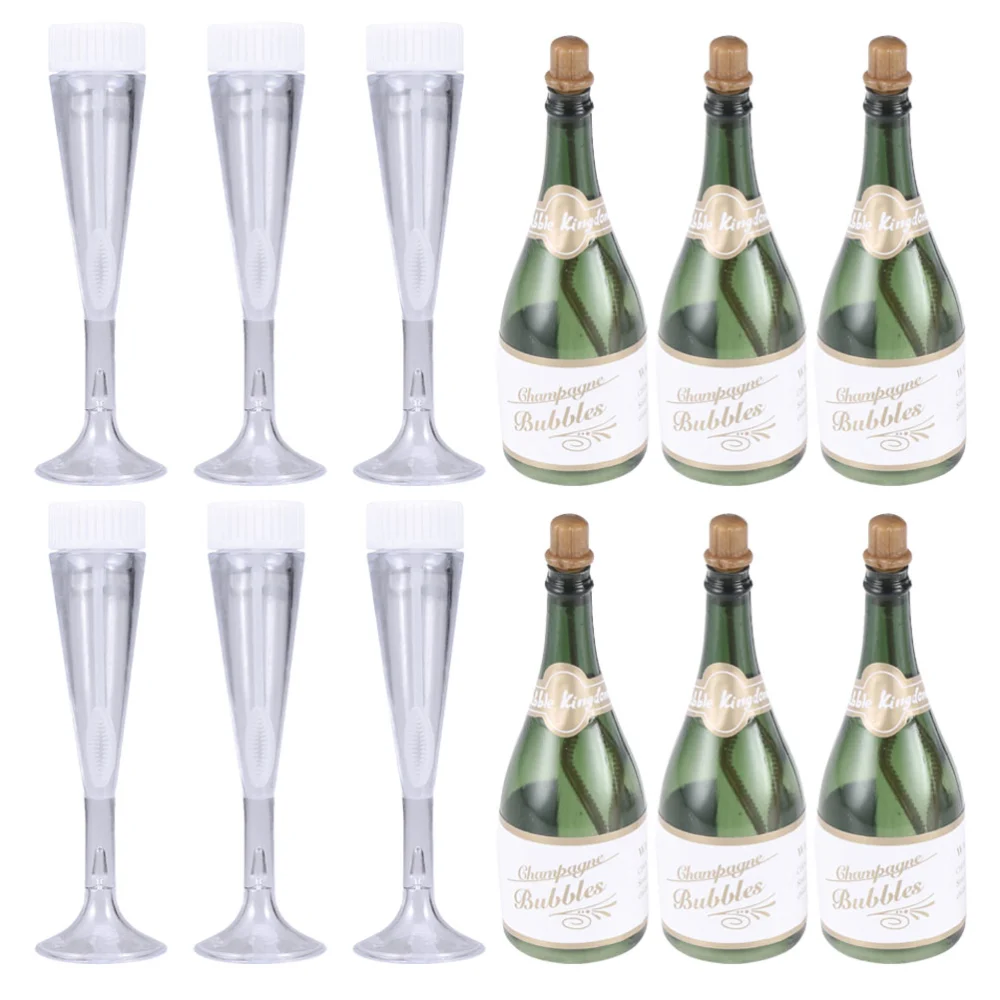 1 set of Wedding Bubble Bottle Champagne Bubble Bottles Cups Wedding Party Decor