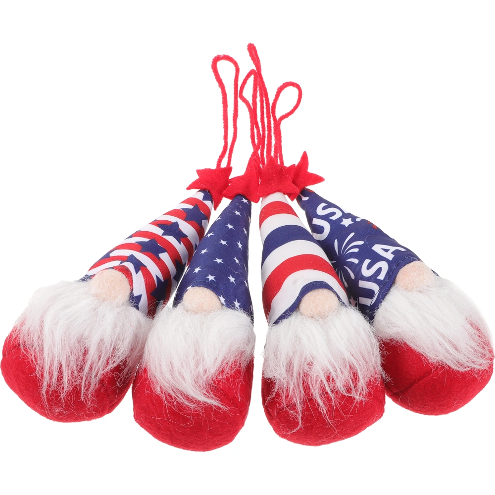 4pcs Independence Day Hanging Gnomes Patriotic Gnomes Decorations 4th of July Ornaments