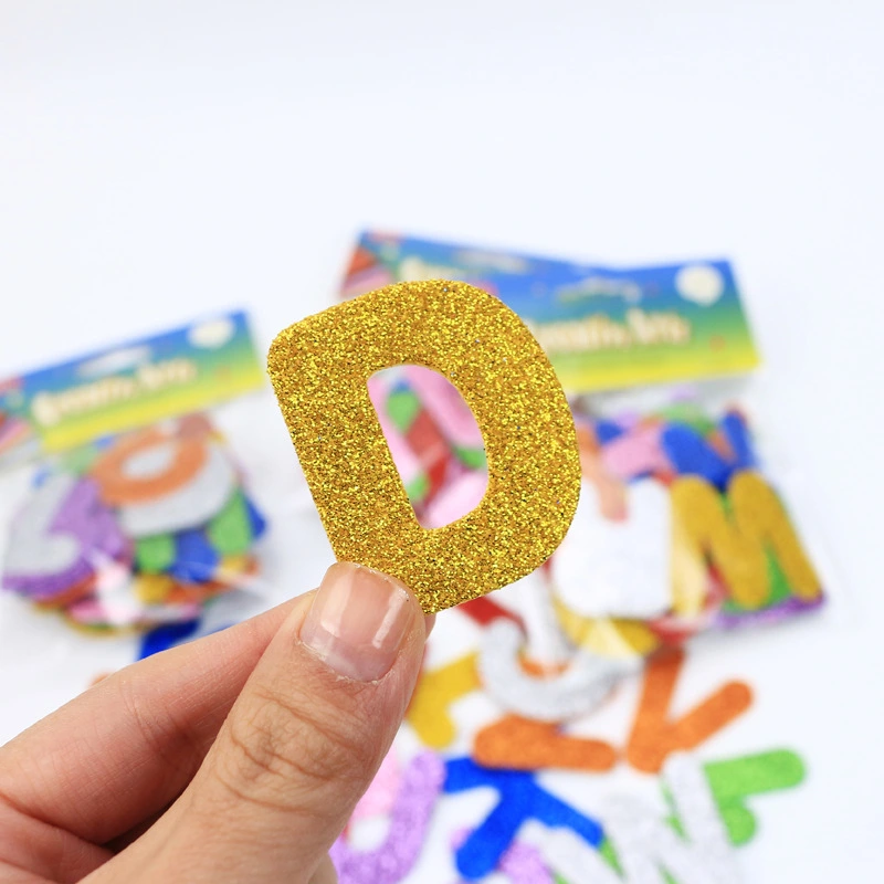 2 Packs Small Alphabet Letter Foams Glitter Stickers Arts Craft Supplies Stickers