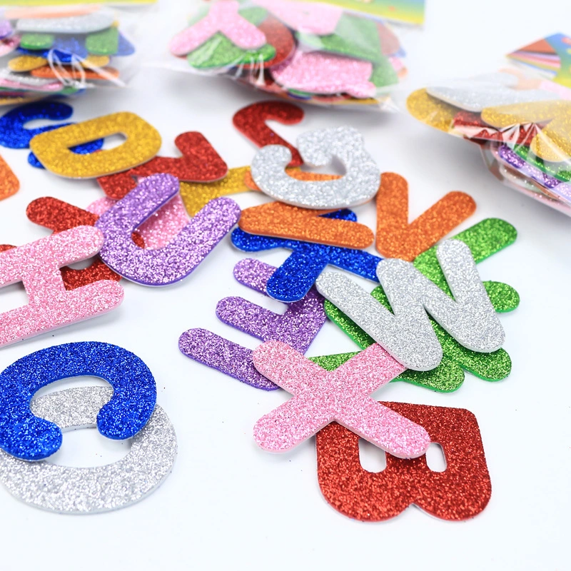 2 Packs Small Alphabet Letter Foams Glitter Stickers Arts Craft Supplies Stickers