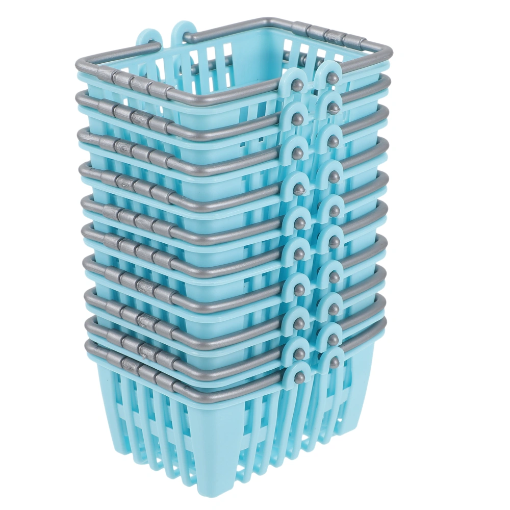 10pcs Compact Handheld Basket Kids Use Mini Shopping Basket Multi-functional Mini Plastic Basket