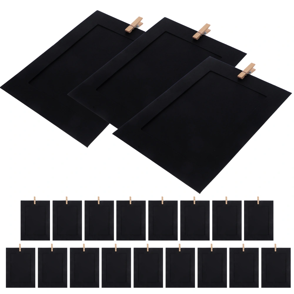 20pcs Paper Made Picture Frame Simple Style Black Photo Holder Single Photo Display Frame