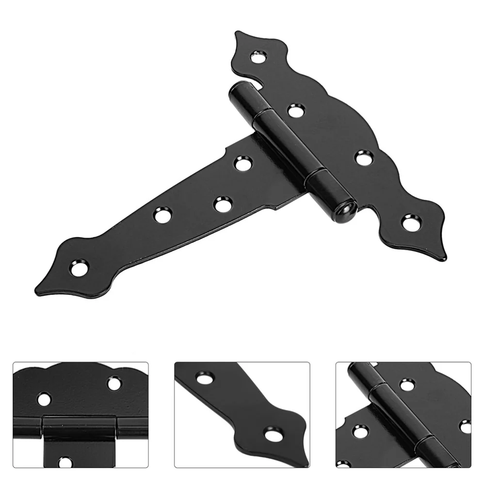 2pcs Heavy Duty Gate Hinges T Post Hinges Wooden Fences Barn Hinges for Doors (Screws Included)