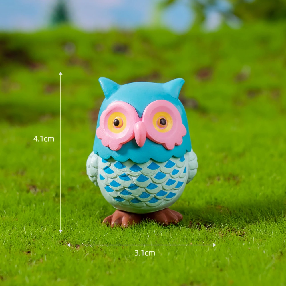 4pcs Fake Owl Ornaments Lifelike Bird Model Resin Garden Landscape Decoration Children Toys