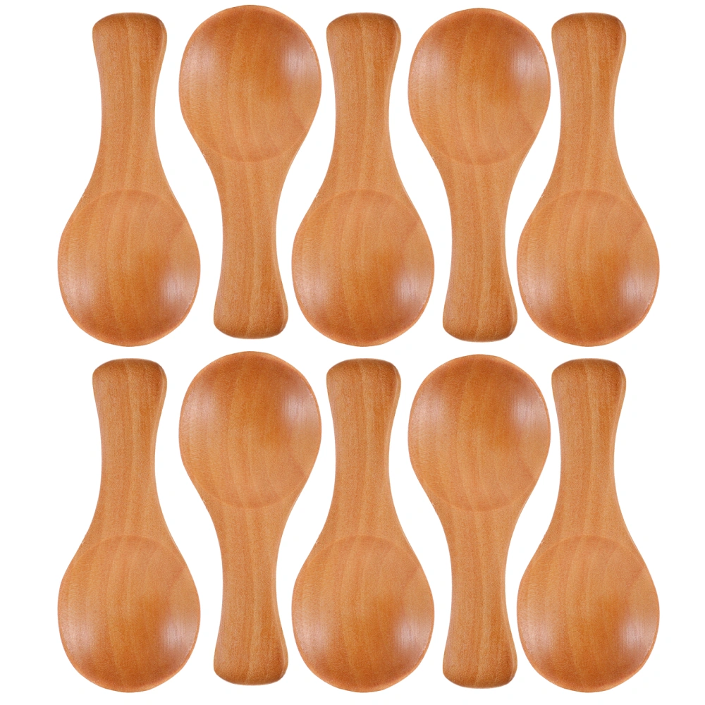 10pcs Mini Wooden Spoons Wooden Ice Cream Scoop Wood Spoon for Sugar Salt Tea Leaf Short Handle Spoons