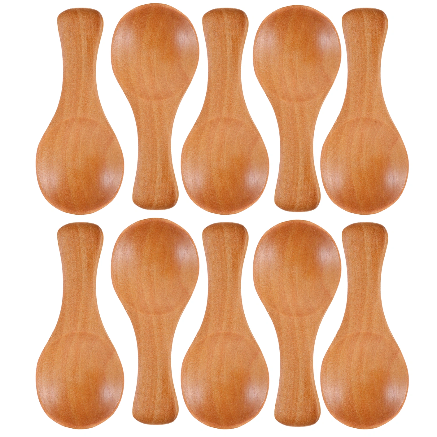 10pcs Mini Wooden Spoons Wooden Ice Cream Scoop Wood Spoon for Sugar Salt Tea Leaf Short Handle Spoons