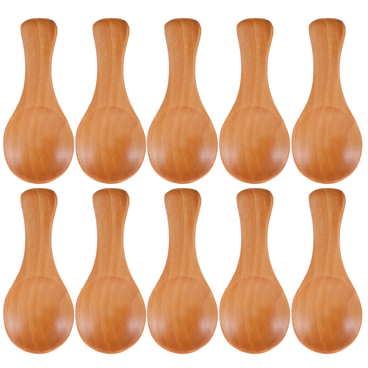 10pcs Mini Wooden Spoons Wooden Ice Cream Scoop Wood Spoon for Sugar Salt Tea Leaf Short Handle Spoons