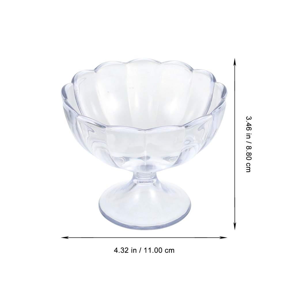 2pcs Clear Dessert Footed Cup Large-capacity Dessert Goblet Portable Milk Mousse Bowl with Spoon