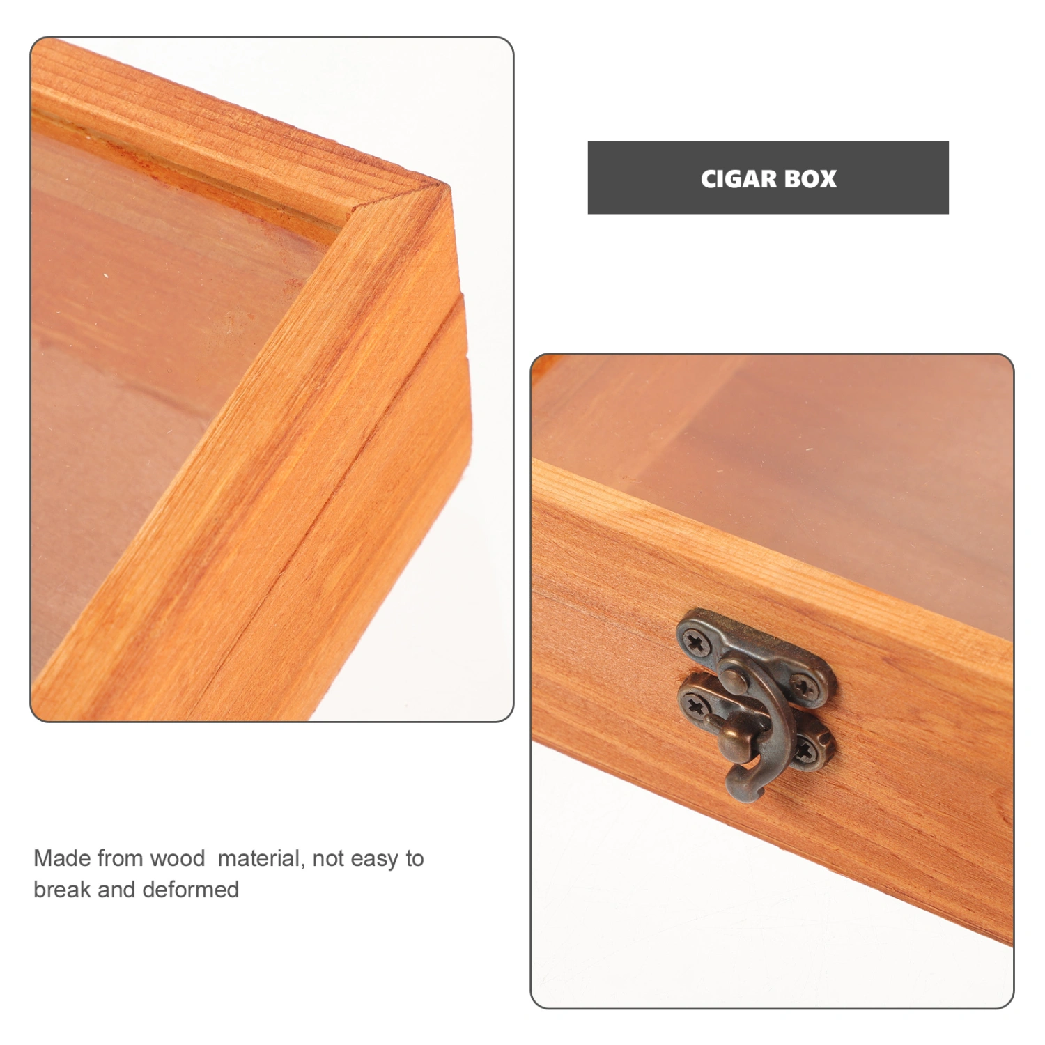 Versatile Wooden Cigar Box Reusable Travel Humidor Box Vintage Wooden Storage Box