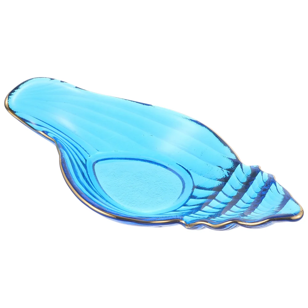 Creative Ocean Theme Dish Plate Conch Shape Glass Plate Party Use Food Catering Dish Glass Snack Tray