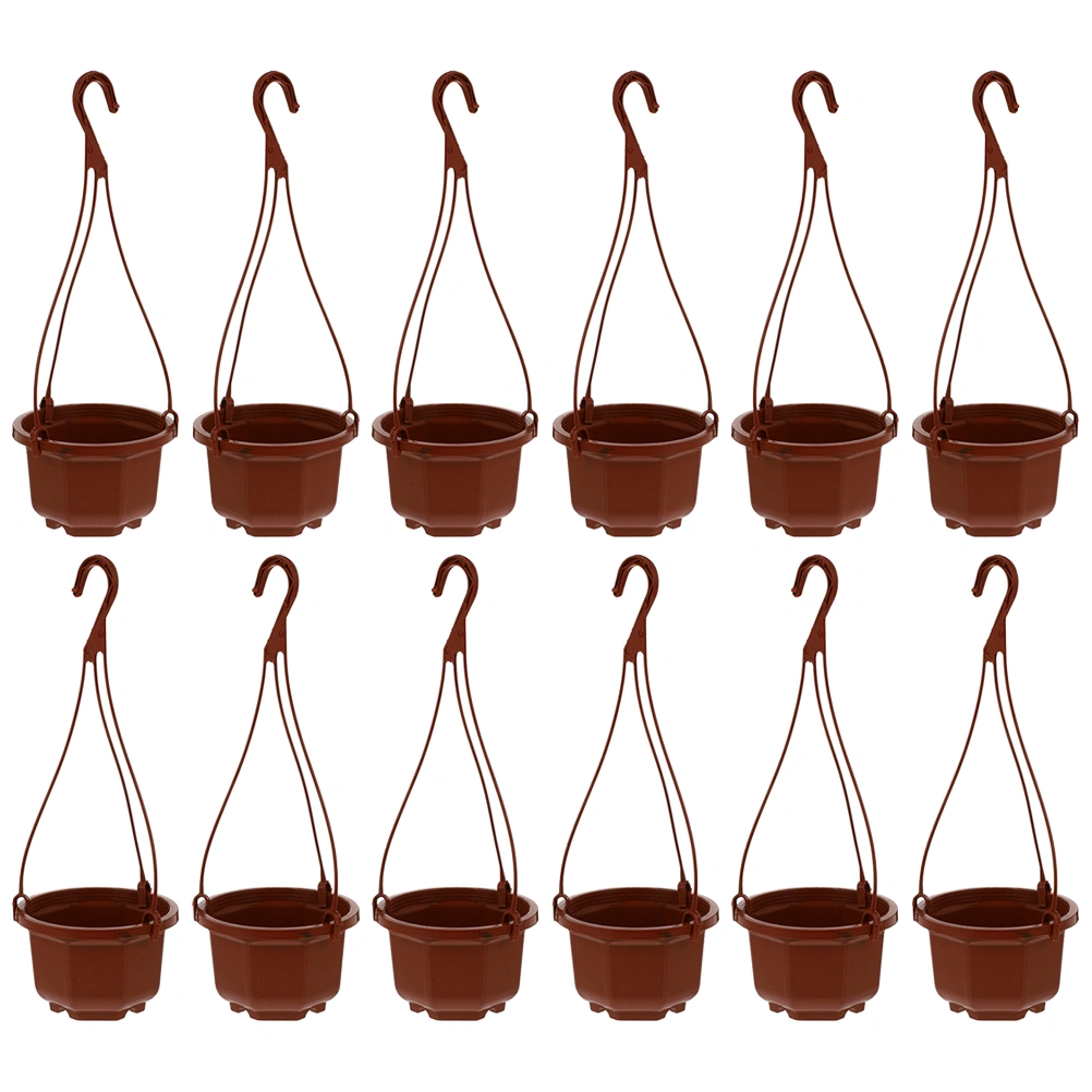 12 Sets of Hanging Pots Plastic Hanging Planters Flower Hanging Pots for Indoor Plants Flower