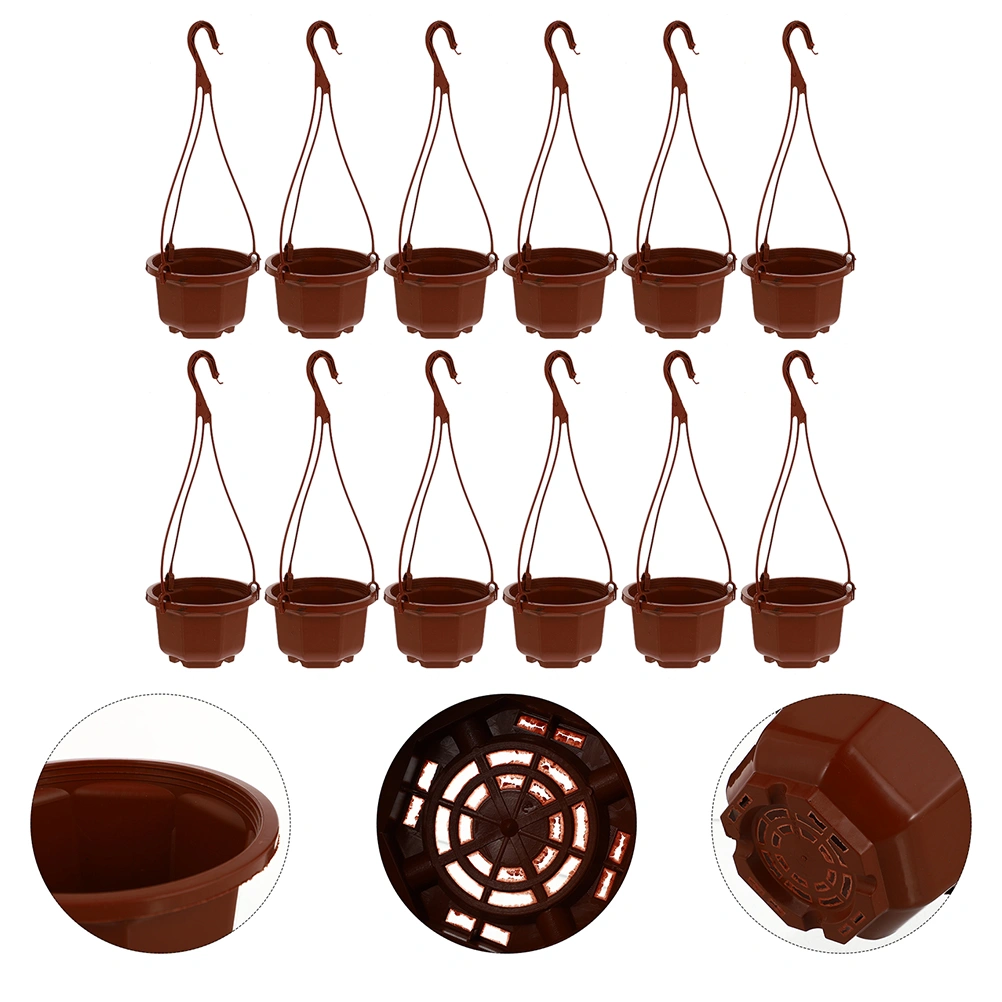 12 Sets of Hanging Pots Plastic Hanging Planters Flower Hanging Pots for Indoor Plants Flower