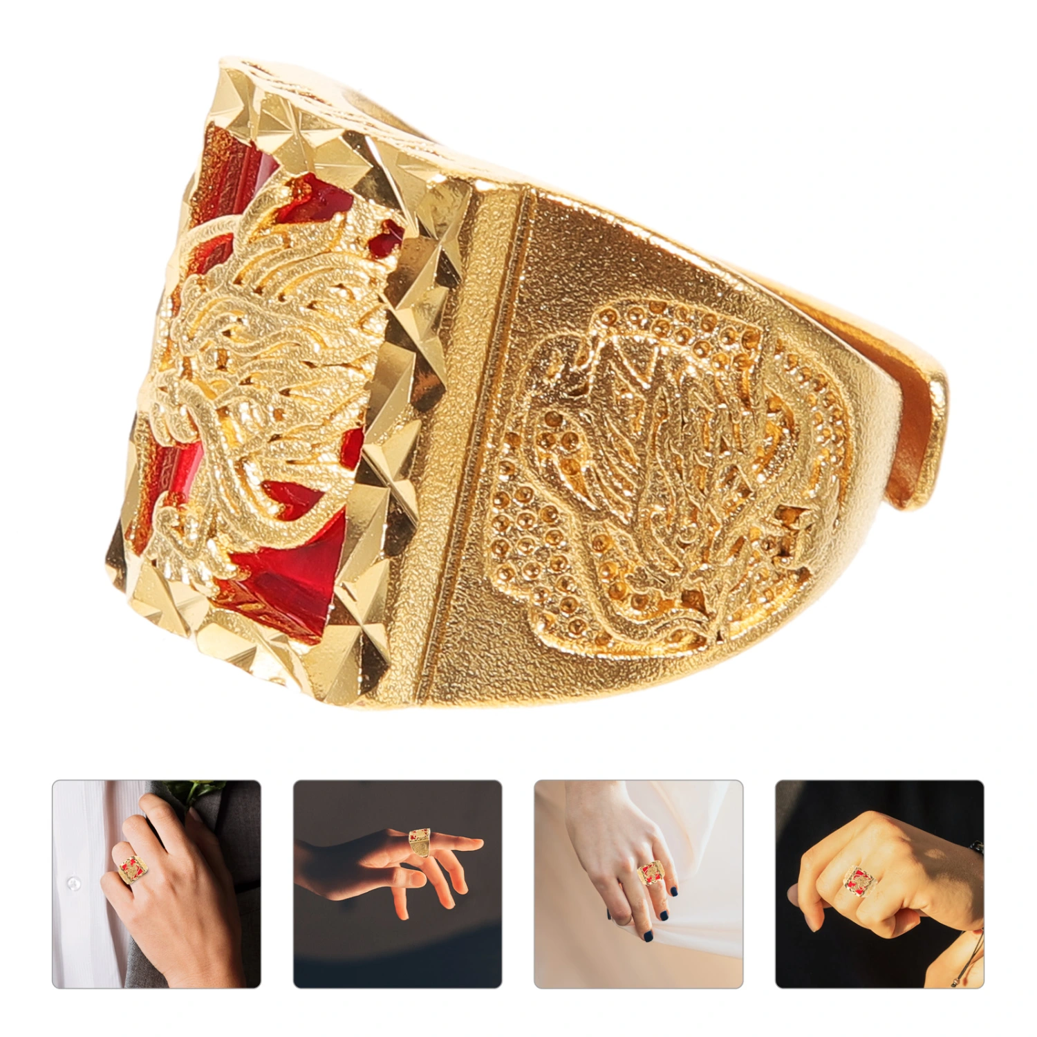 Dragon Ring for Men Open Ring Jewelry Adjustable Open Ring Chinese Style Ring Boy Ring