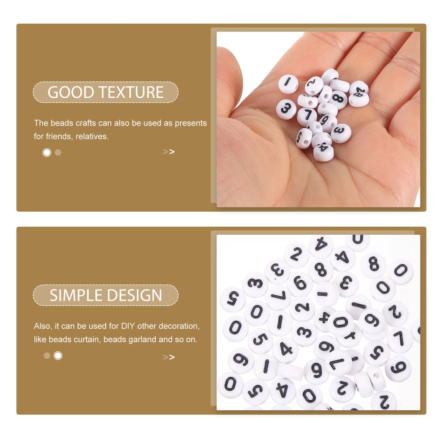 200Pcs Number Beads Acrylic Loose Beads DIY Number Beads Number Loose Beads Bracelet Making Beads