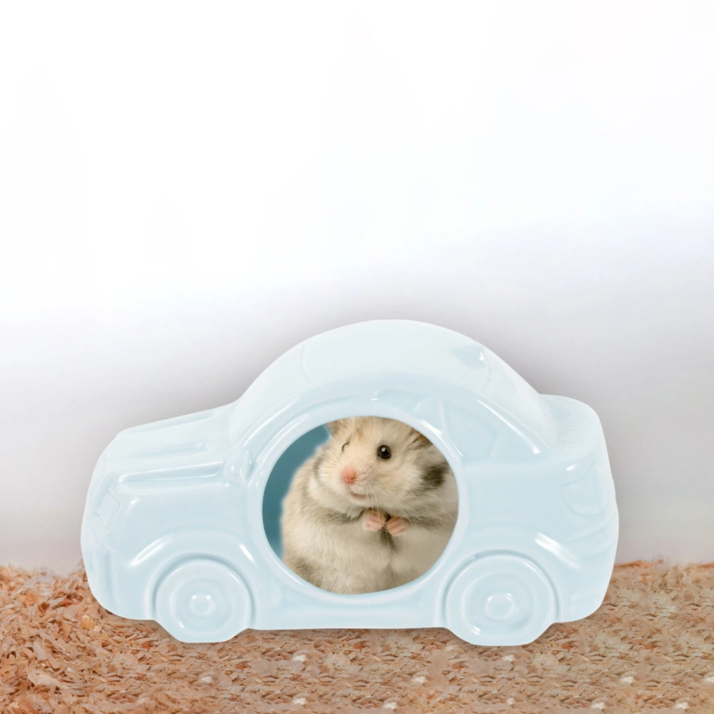 Ceramic Hamster House Lovely Car Shape Hamster Hideout Critter Cooling House Pet Sleeping Nest