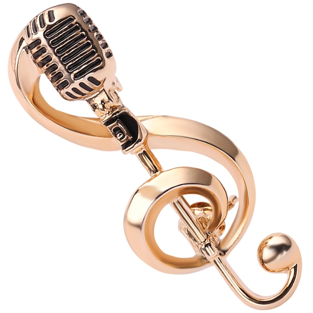 Microphone Brooch Pin Mic Music Note Brooch Fashion Label Pin Musical Gift for Women