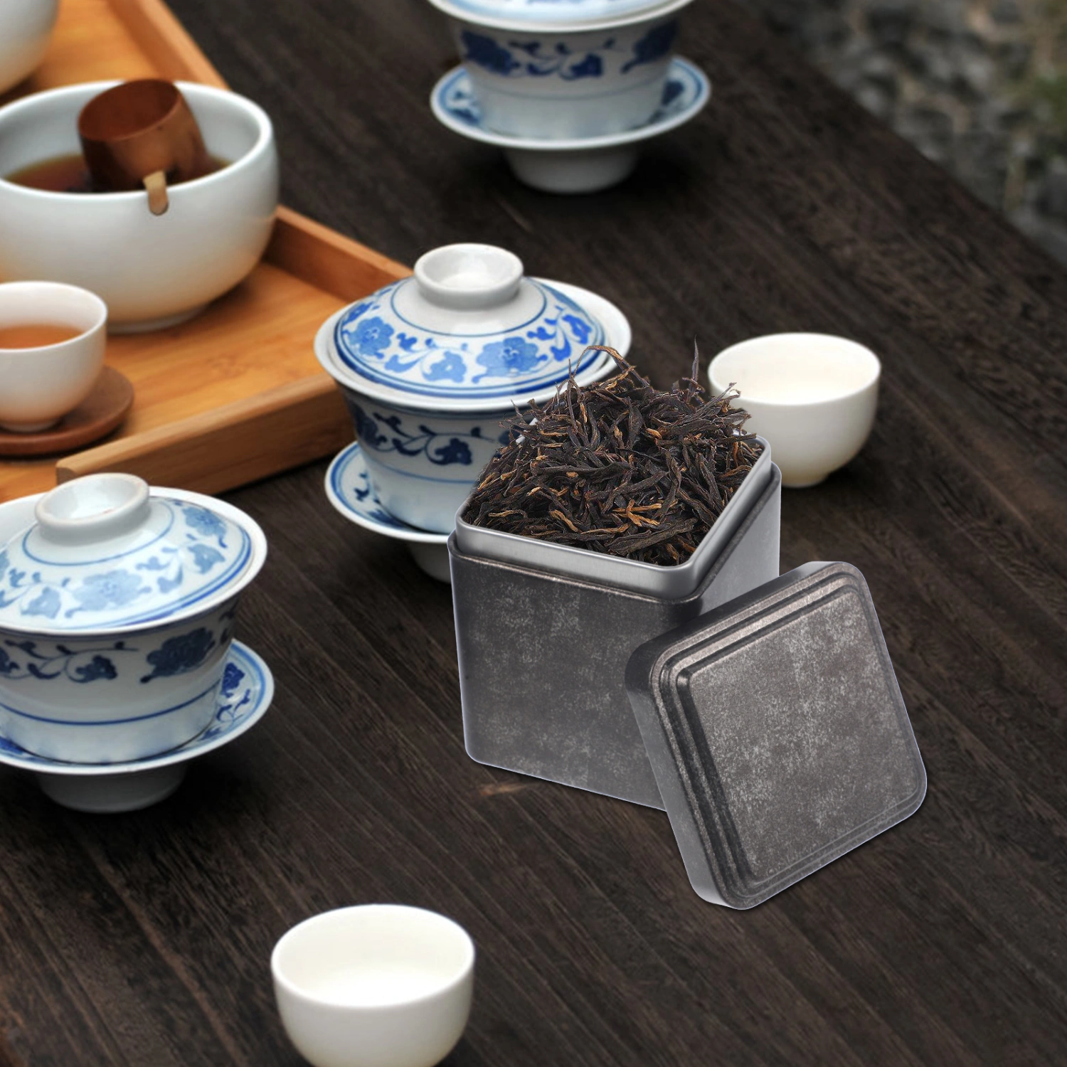 4pcs Unique Tea Canister Candy Jar Mini Tea Leaves Storage Jar for Home Office