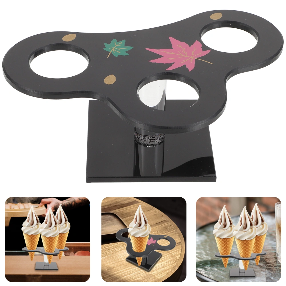 Ice Cream Cone Holder Sushi Roll Display Holder Ice Cream Cone Display Stand(3 Holes)