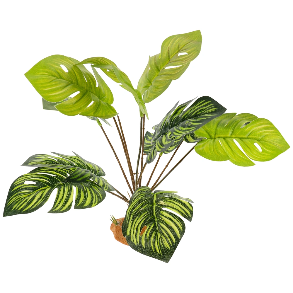 Reptile Hideout Plant Model Simulated Leaves Plant Decoration Reptile Tank Decorative Fake Plant