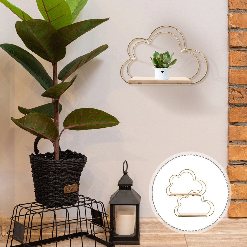 2Pcs Cloud Shaped Floating Shelf Decorative Wall Mount Magazine Book Display Shelf