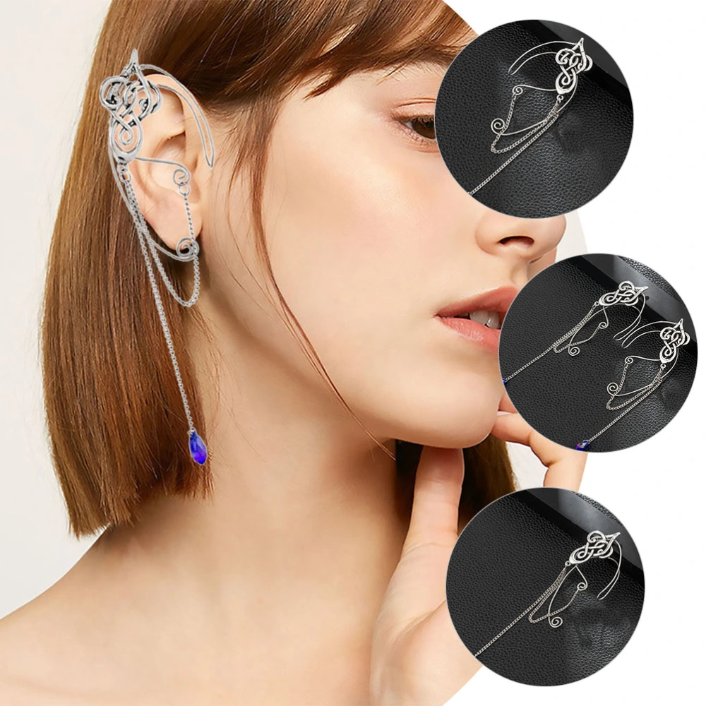 1 Pair Ear Cuffs Women Fairy Earrings Tassel Chain Cuff Wrap Earrings Clip On Earrings