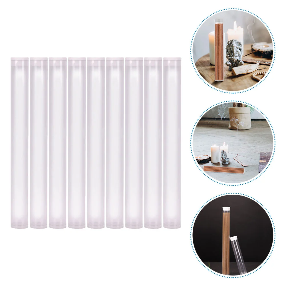 9Pcs Acrylic Incense Tubes Incense Stick Storage Holders Transparent Incense Tubes Incense Holders