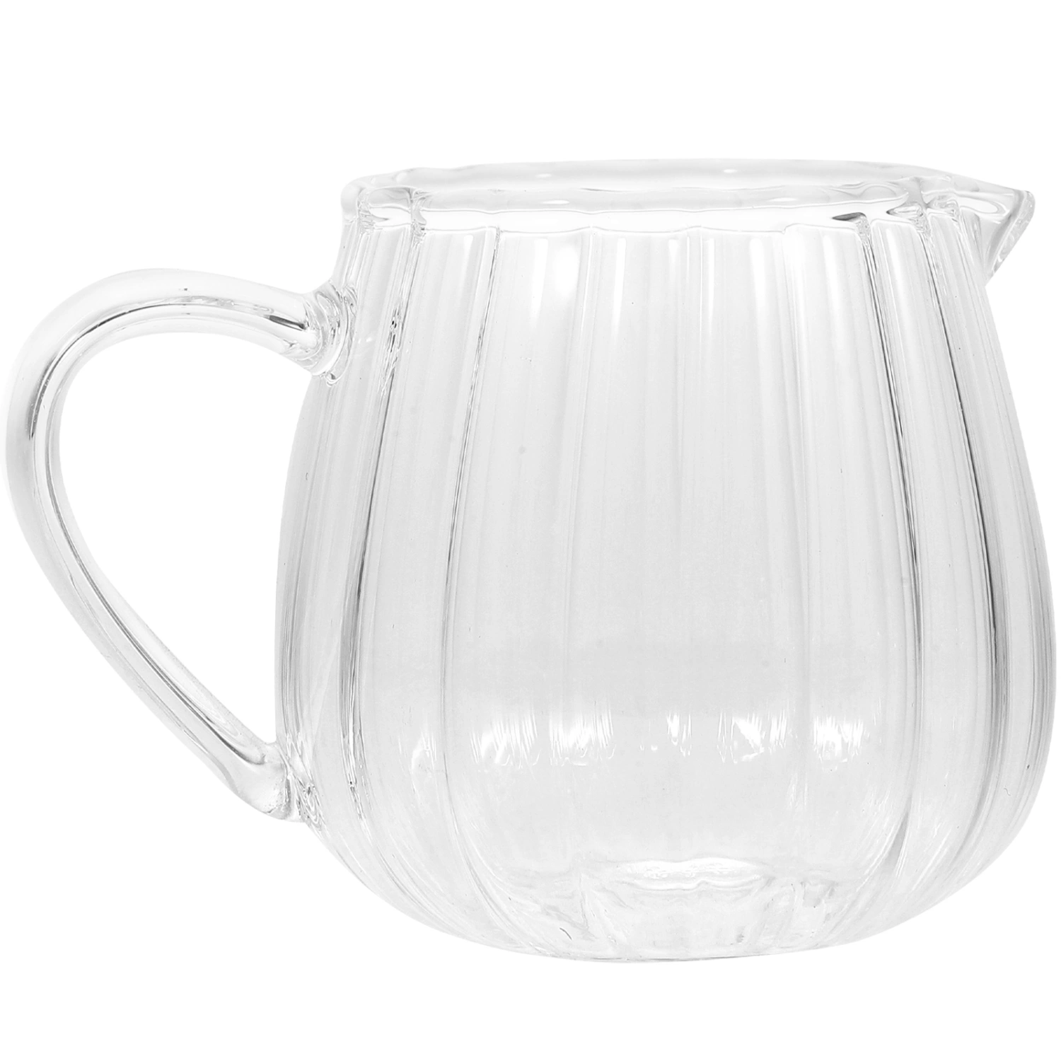 Glass Creamer Pitcher Cup Coffee Creamer Jar with Pour Spout Mini Glass Milk Jug(100ml)