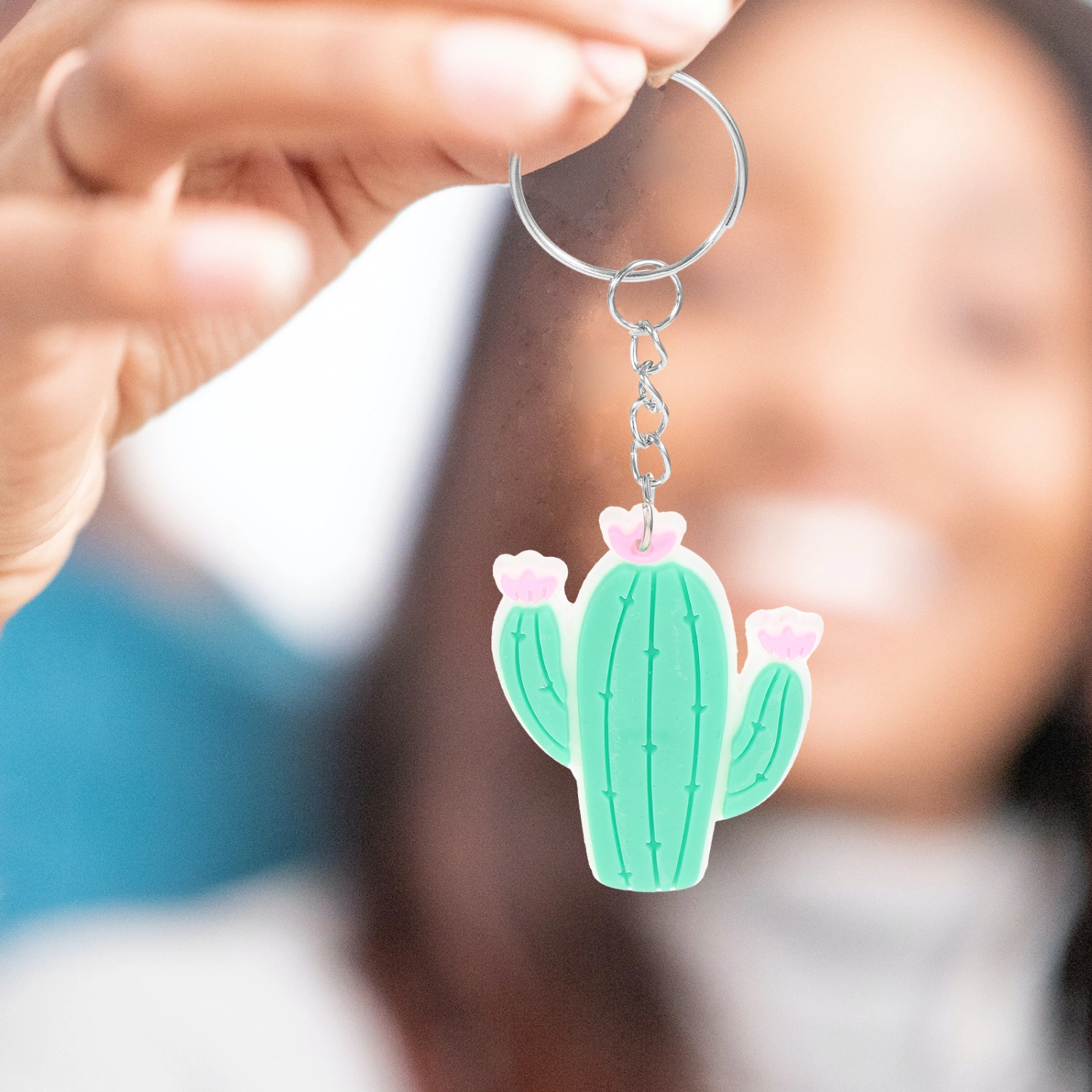 10pcs Cactus Keychain Cute Keychain Bag DIY Pendant Lovely Cactus Keychain Bag Hanging Pendant