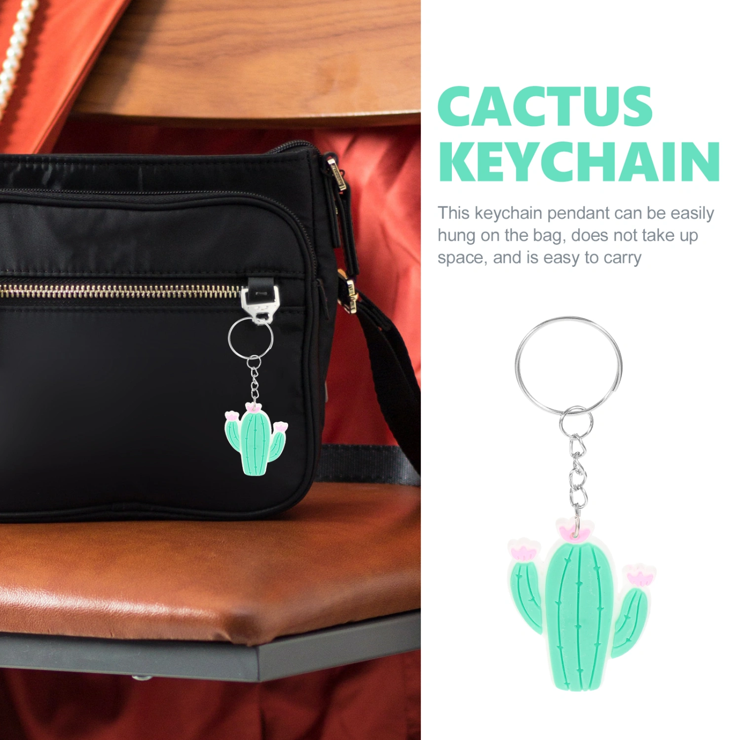 10pcs Cactus Keychain Cute Keychain Bag DIY Pendant Lovely Cactus Keychain Bag Hanging Pendant