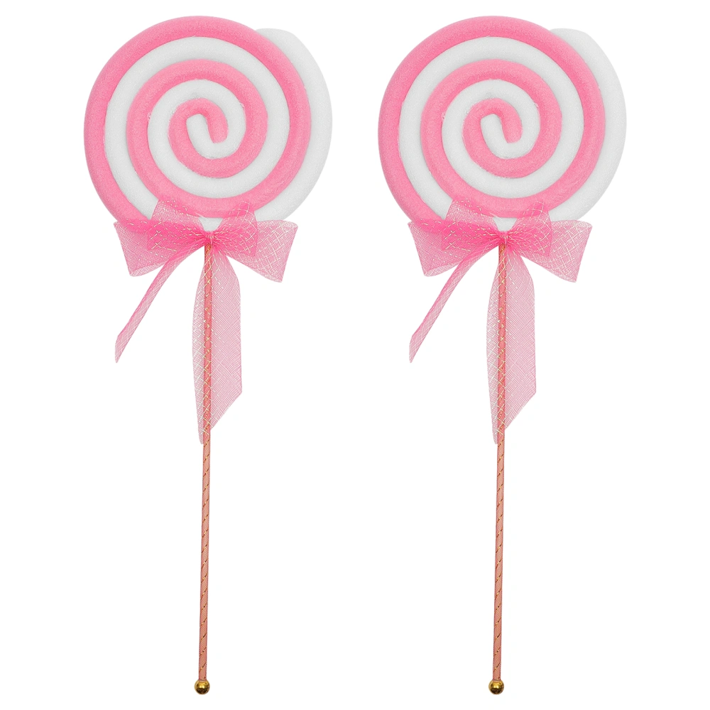 2pcs Large Lollipop Decors Simulation Lollipop Props Party Festival Fake Food Adornments