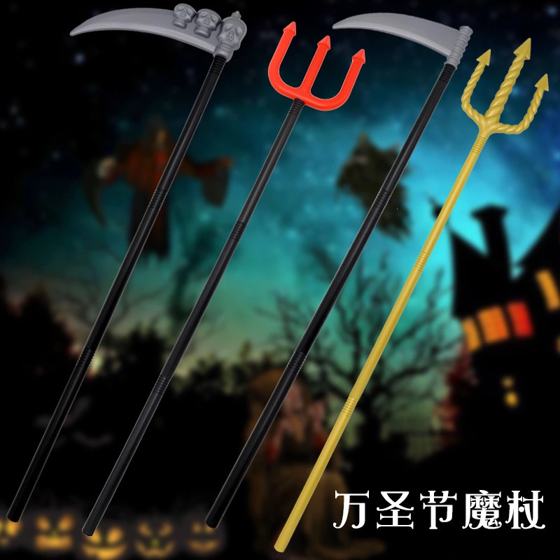 4Pcs Plastic Cane Performance Stick Halloween Style Cane Prop Halloween Cosplay Walking Stick