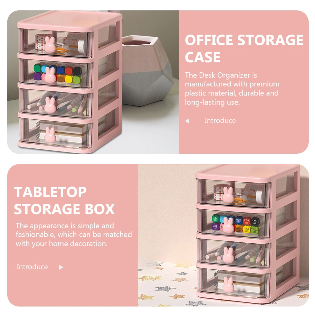 Desk Organizer with Drawers Desktop Storage Drawer Multi-layer Stationery Storage Case Stationery Holder