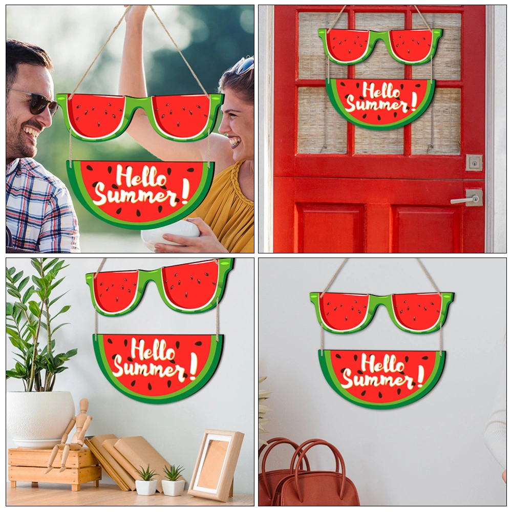 1 Set Watermelon Summer Sign Welcome Door Hanger Summer Door Decor Summer Hanging Sign Plaque