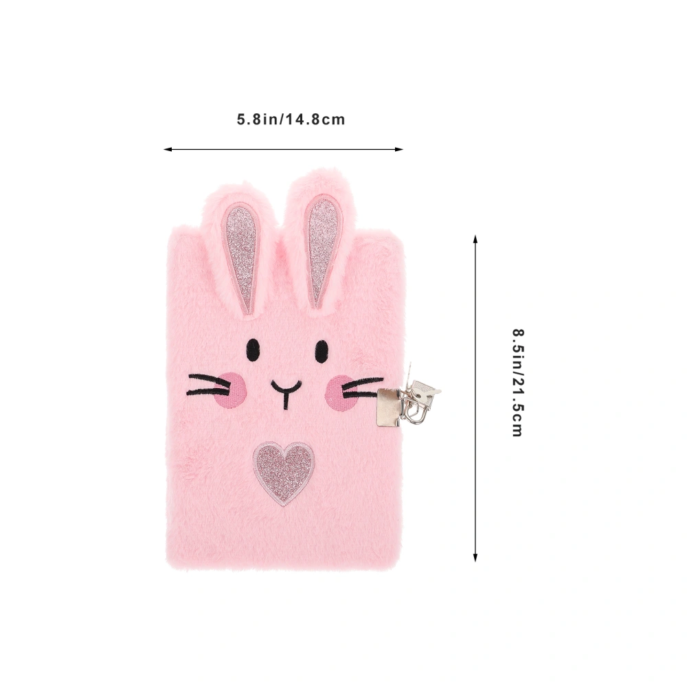 Lovely Bunny Notepad Daily Use Writing Book Cartoon Plush Cover Notepad for Girl