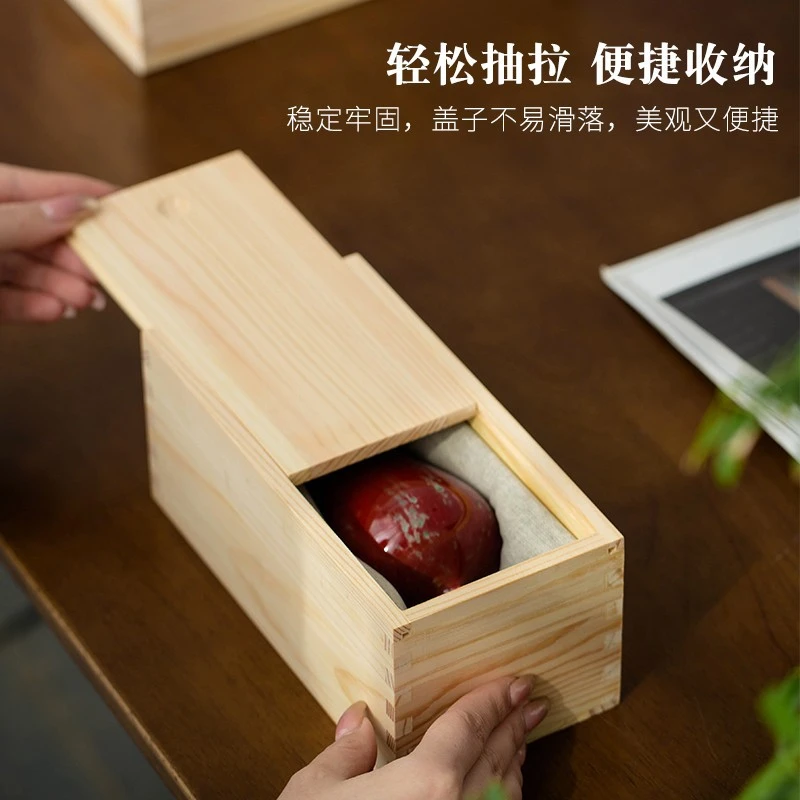 Wooden Box Wooden Tool Box Photo Storage Box Jewelry Sliding-lid Wooden Box