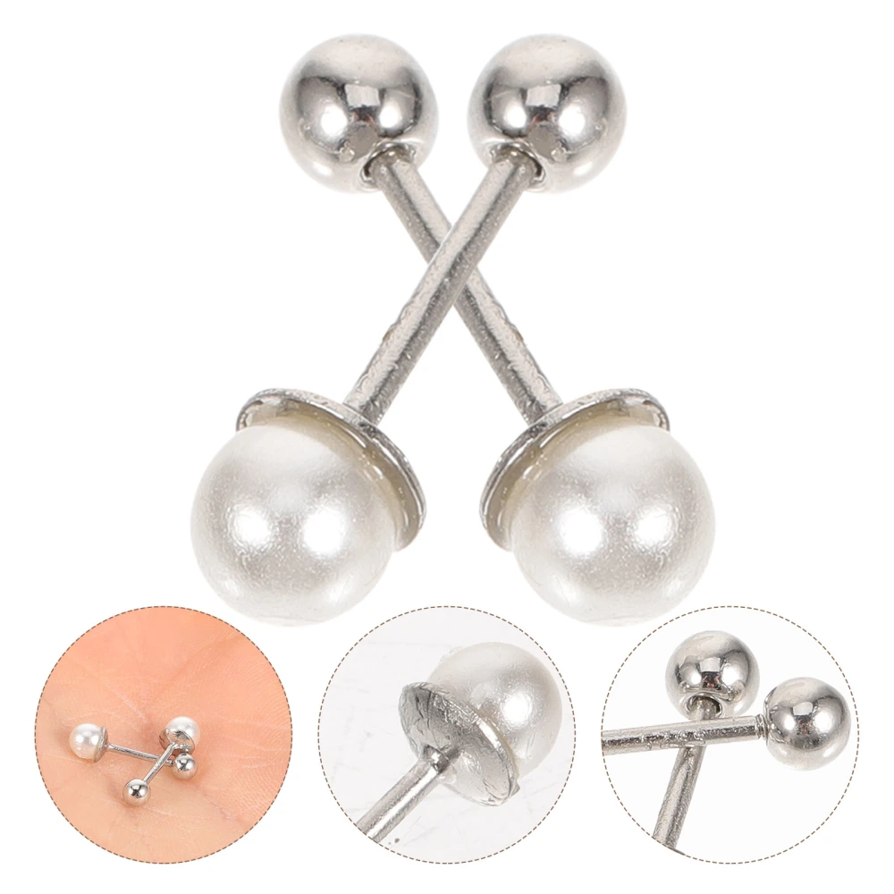 1 Pair Pearl Earrings Stud Earrings Cartilage Earrings Tragus Earrings for Women