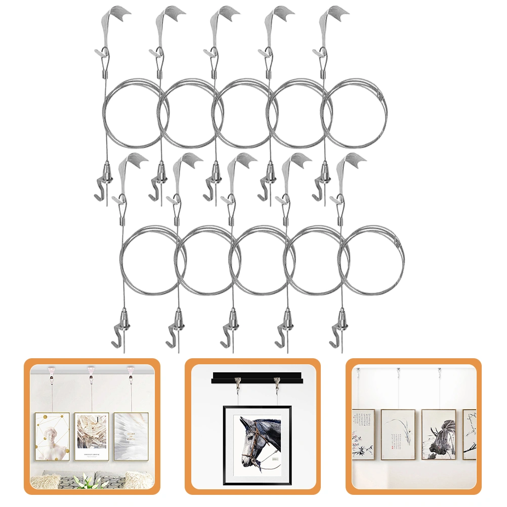 4 Sets of Picture Frame Hanger Heavy Duty Photo Hanging Cord Hanging Photo Frame with Hook