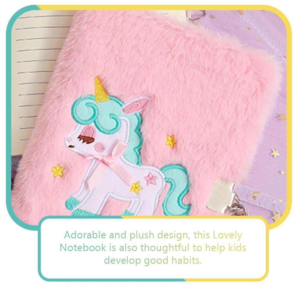 Lockable Diary Plush Cover Notebook Decorative Notebook Lockable Notebook for Student