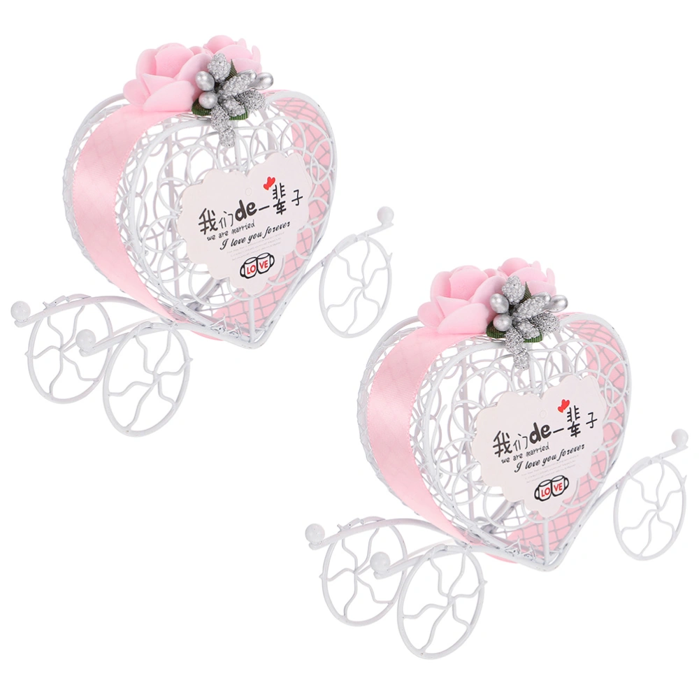 2pcs Wedding Candy Cases Carriage Shaped Party Favor Containers Celebration Gift Boxes