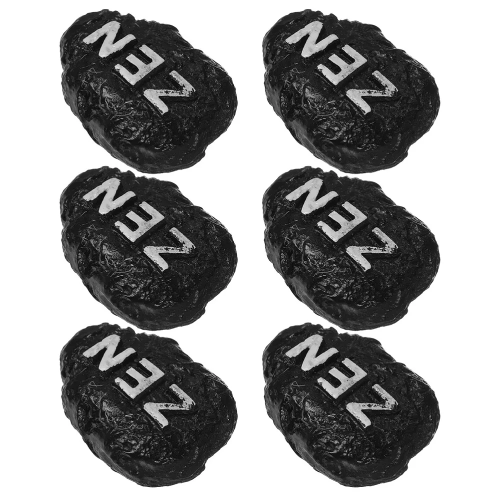 6pcs Zen Style Decoration Resin Craft Stone Ornament Garden Layout Stone Model Scene Layout