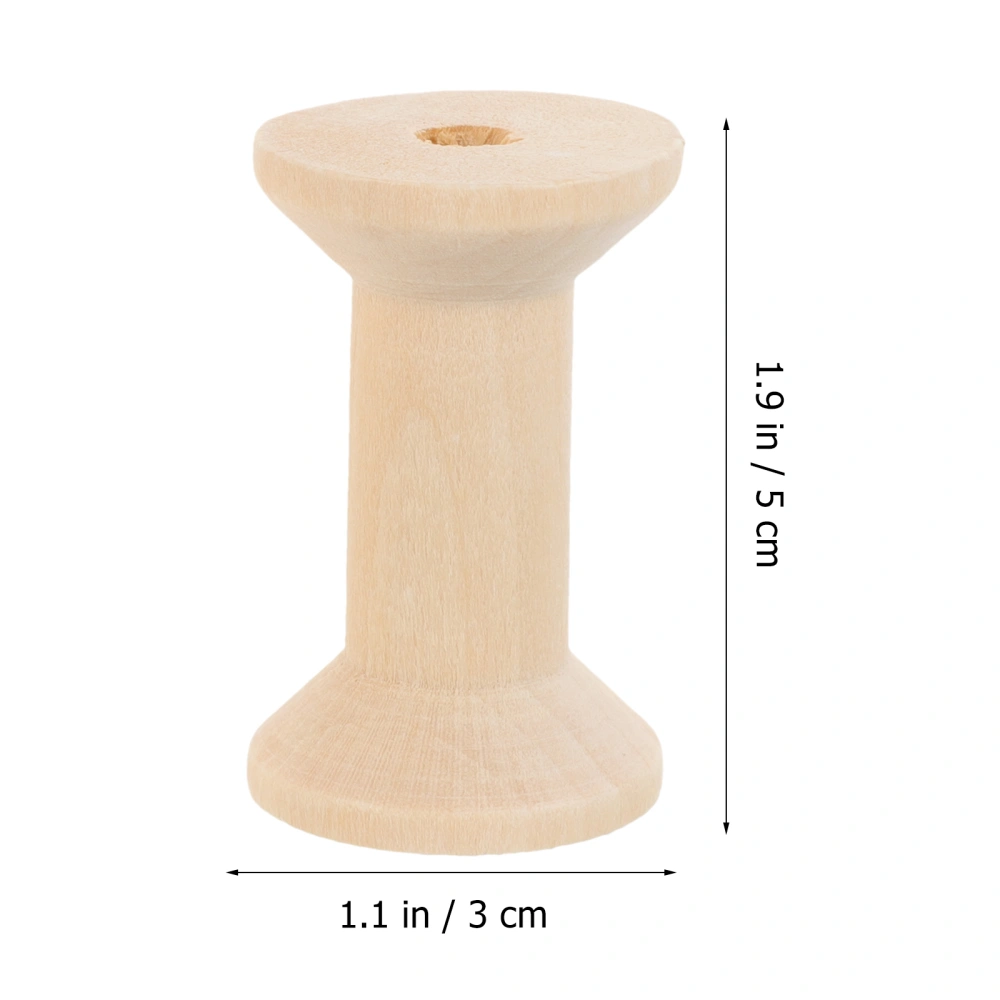 40pcs Wooden Spools Unfinished Empty Thread Spool Wood Ribbon Spools for Crafts DIY Work