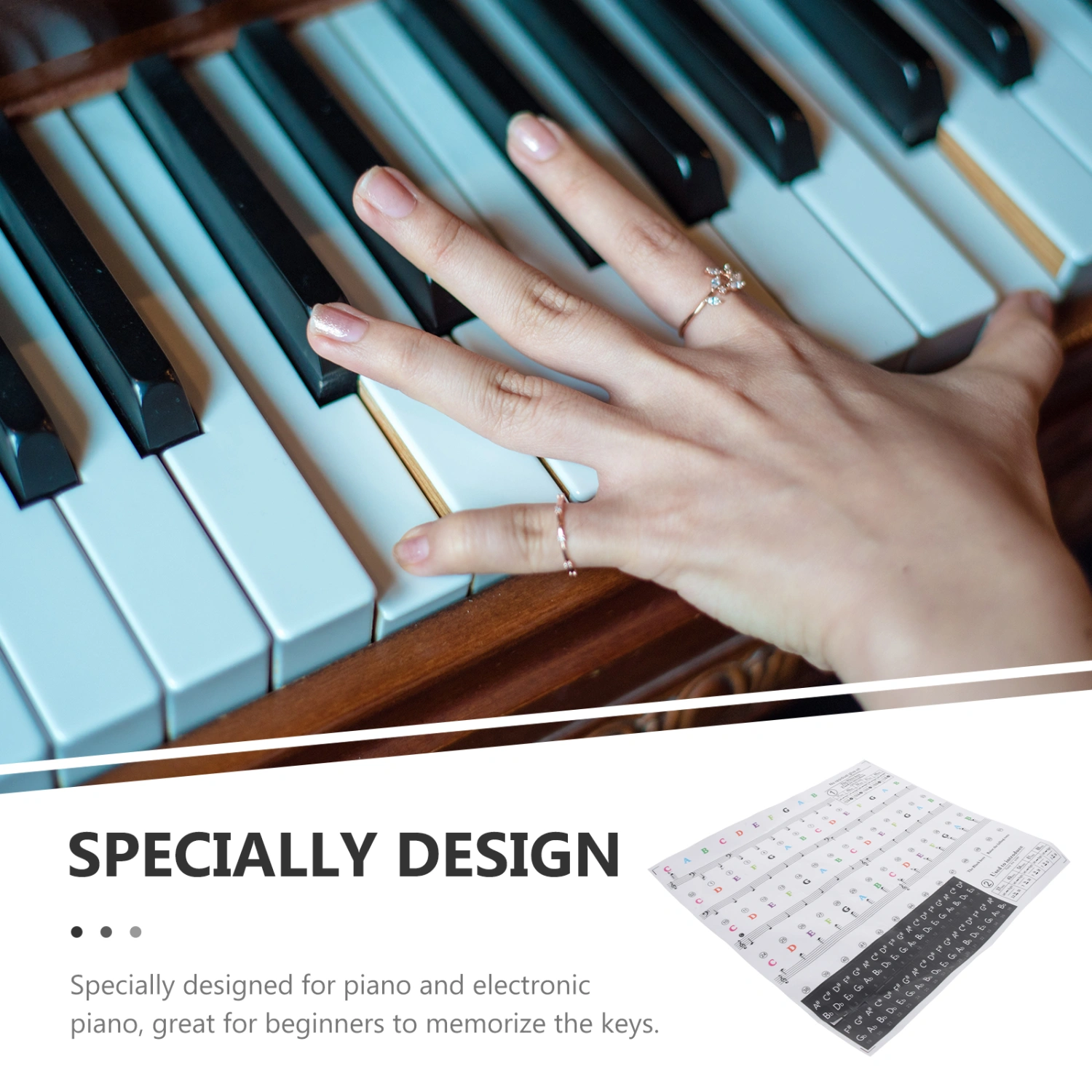 1 Sheet Beginner Piano Keyboard Stickers Electronic Keyboard Stickers Piano Keyboard Decals