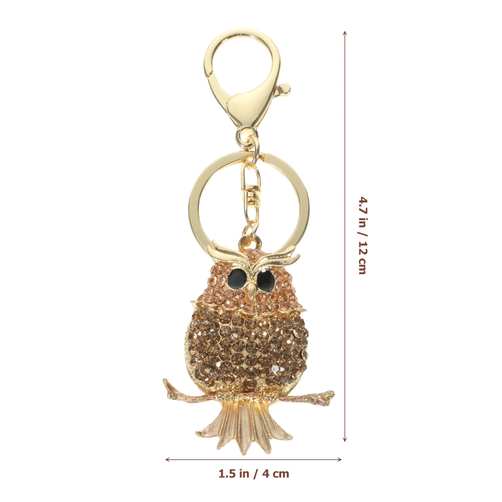 Owl Shape Rhinestone Sparkling Keychain Bag Pendant Handbag Charm for Women