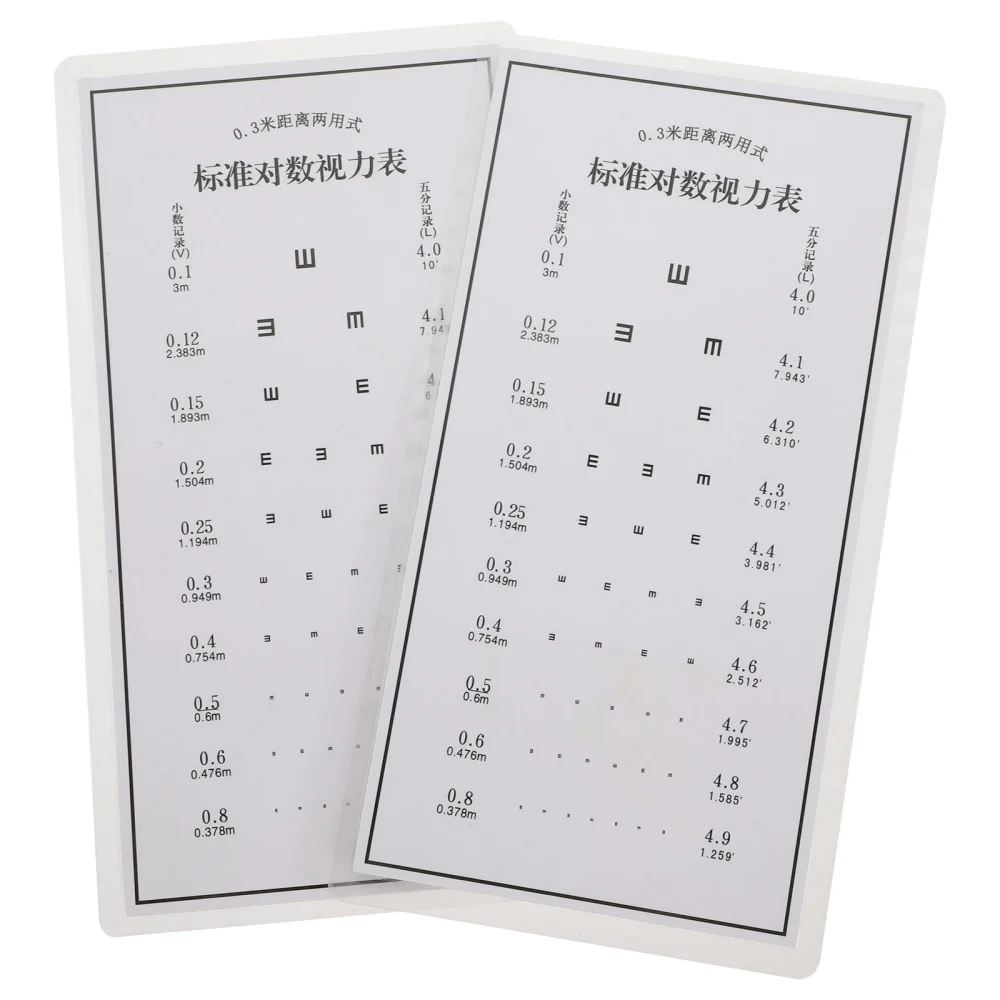 2pcs Eye Chart Wall Chart  Professional Eye Exam Standard Visual Eye Test Charts